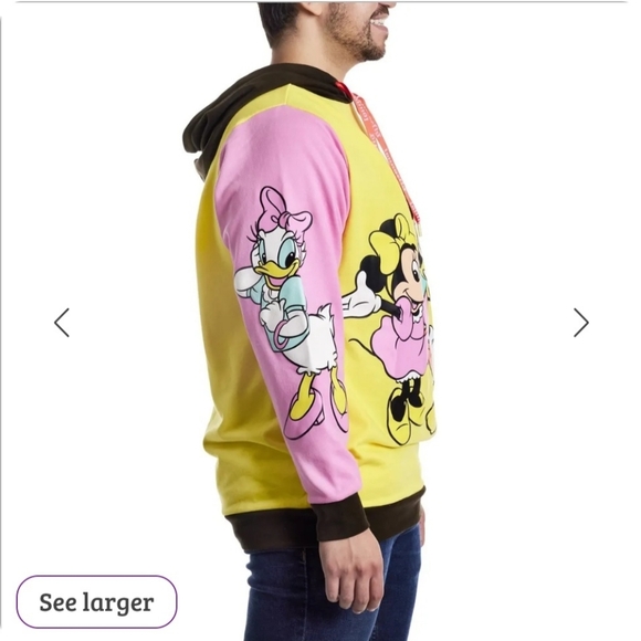 Loungefly Disney 100 Mickey & Friends Classic Color Block Hoodie Unisex L NWOT. - Picture 8 of 13